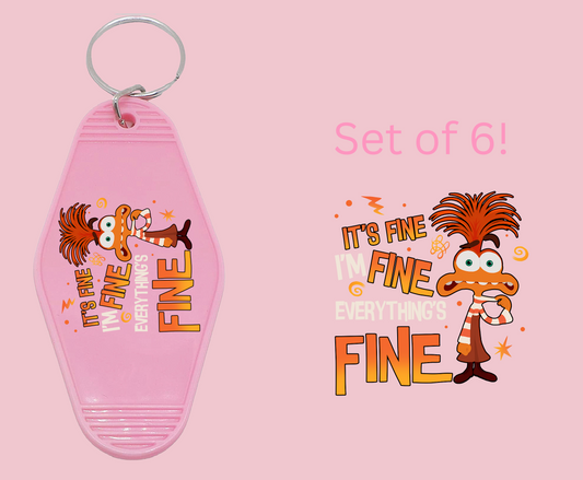 It's Fine - UV DTF Motel Keychain Decal