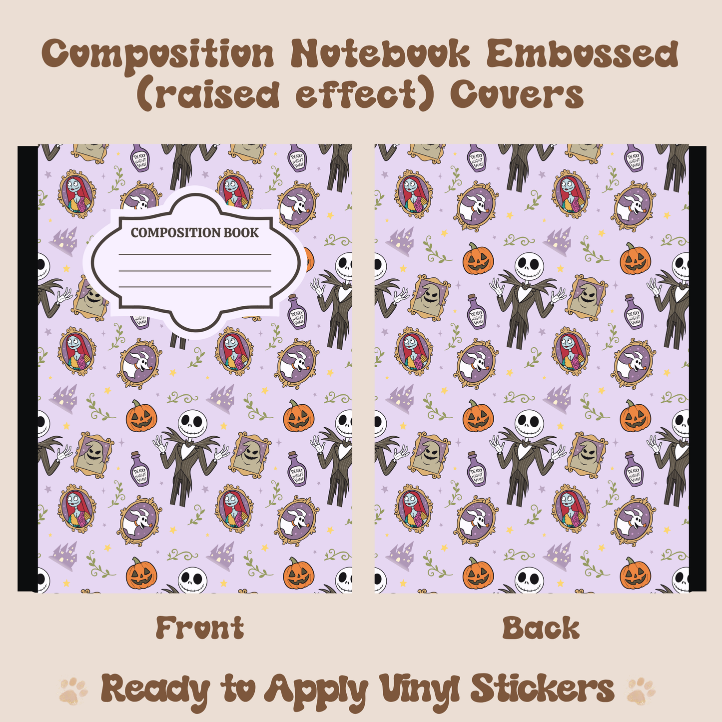J and S - Embossed Vinyl Notebook Cover