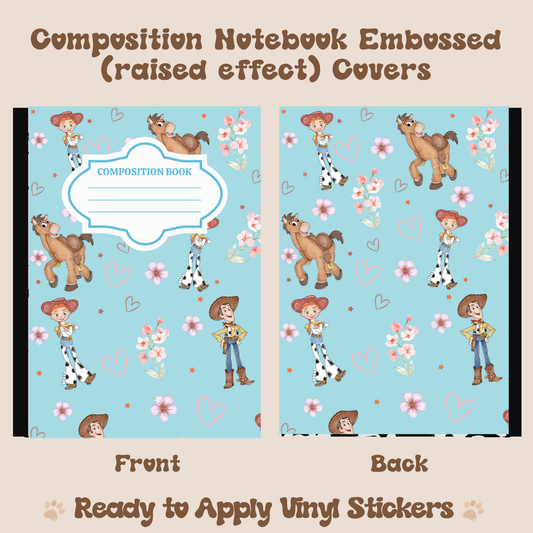 J and W - Embossed Vinyl Notebook Cover