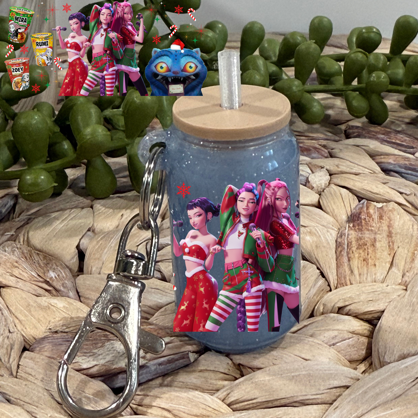 KDH Christmas -Beer  Can Keychain UV DTF Wrap