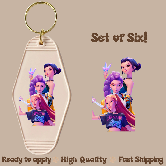 K Hun 4- UV DTF Motel Keychain Decal