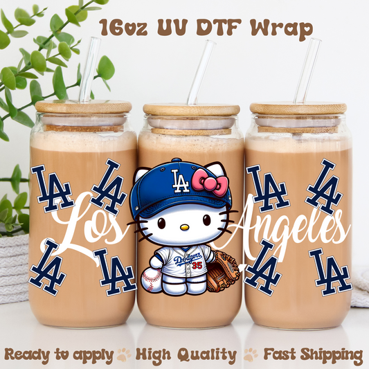 LA Cat blue  -16oz UV DTF Wrap