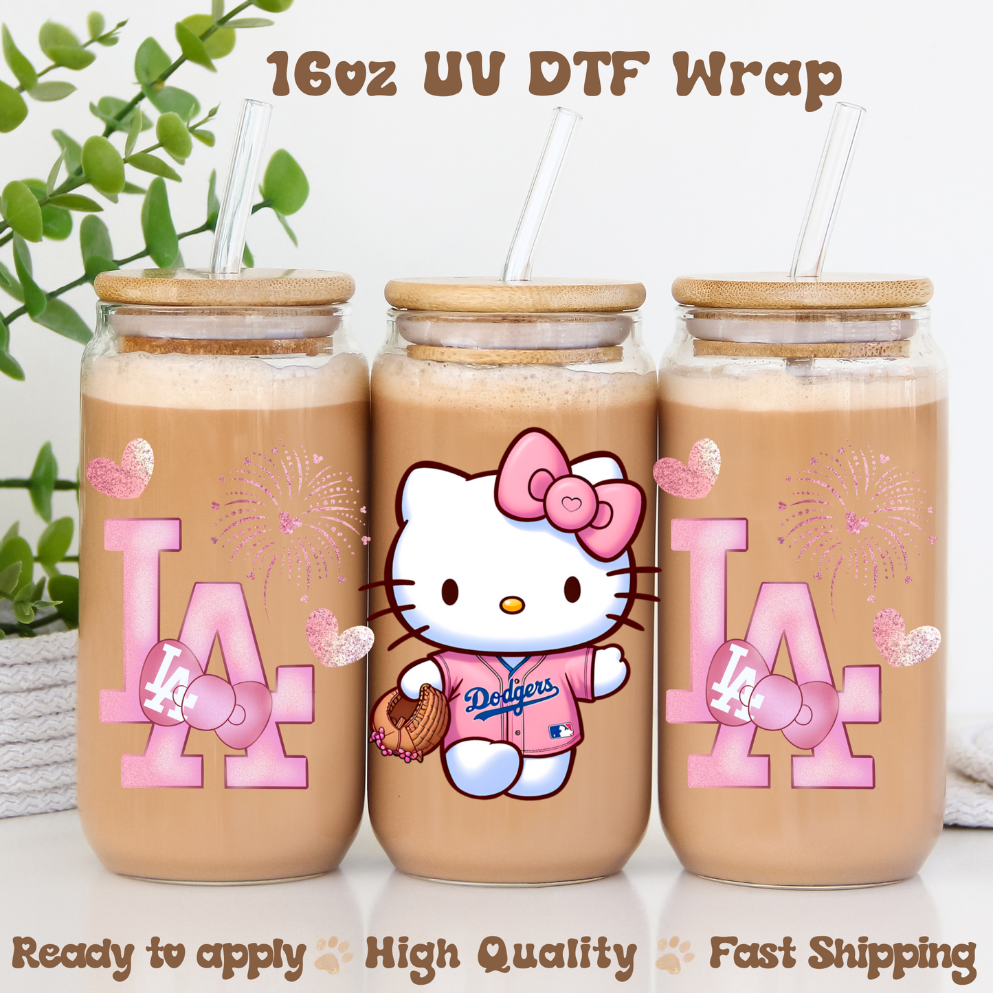 LA Cat Fireworks -16oz UV DTF Wrap
