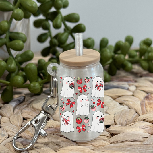 Love Ghosts - Glass Can Keychain UV DTF Wrap