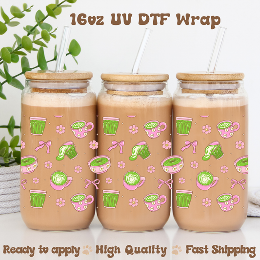 Matcha Girly - 16oz UV DTF Wrap