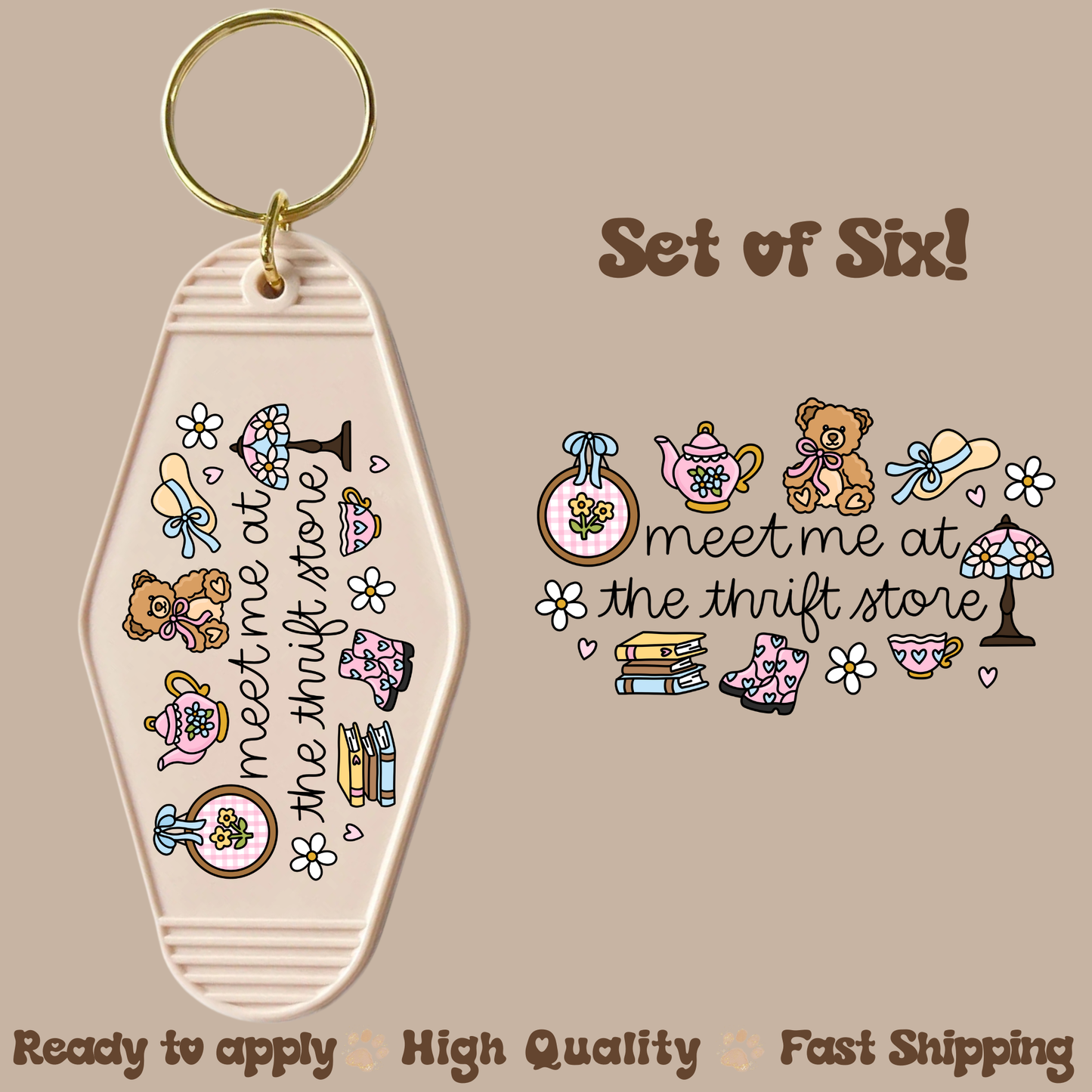 Meet me at the Thrift - UV DTF Motel Keychain Decal