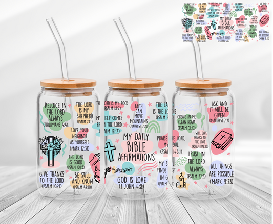 My Daily Bible Affirmations - 16oz UV DTF Wrap