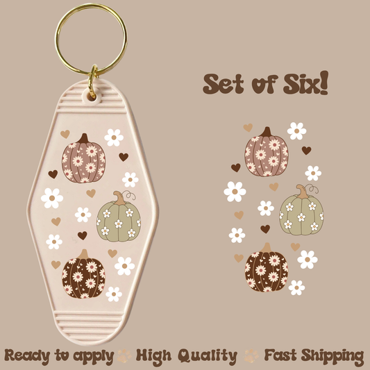 Neutral Pumpkins Fall   - UV DTF Motel Keychain Decal