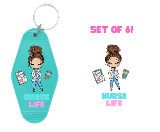 Nurse Life I-UV DTF Motel Keychain