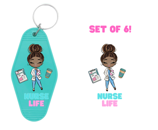 Nurse Life II-UV DTF Motel Keychain