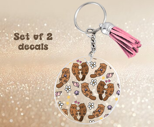 Otters - UV DTF Keychain Decal (set of two)