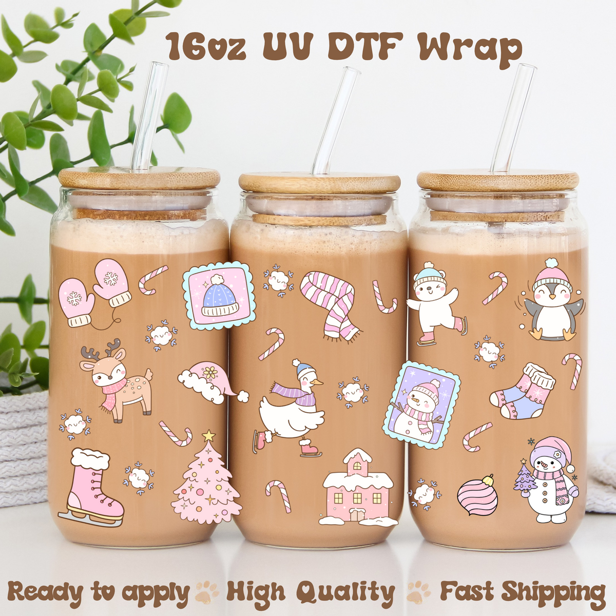 Pastel Christmas Cuties - UV DTF Wrap
