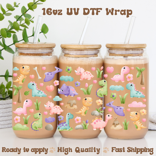 Patel Dinosaur - 16oz UV DTF Wrap