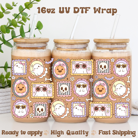 Pastel Ghost Frames -16oz UV DTF Wrap