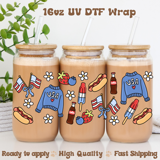 Patriotic Picnic - 16oz UV DTF Wrap