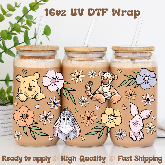 P Friends Spring Flowers - 16oz UV DTF Wrap