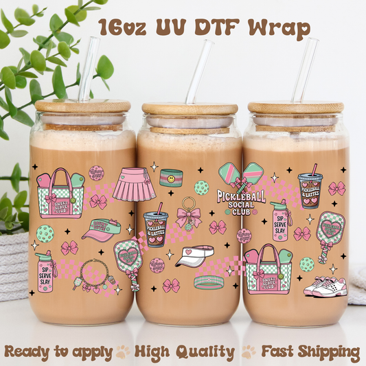 Pickleball Social Club - 16oz UV DTF Wrap