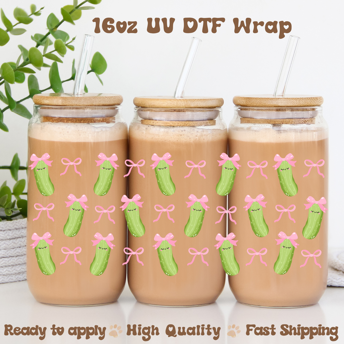 Pickles and Bows - 16oz UV DTF Wrap