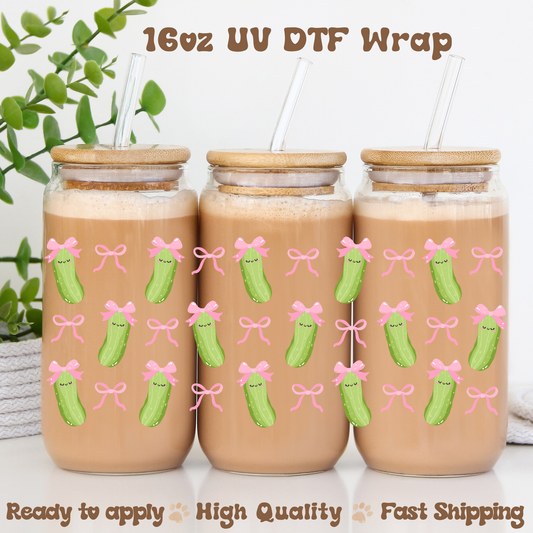 Pickles and Bows - 16oz UV DTF Wrap