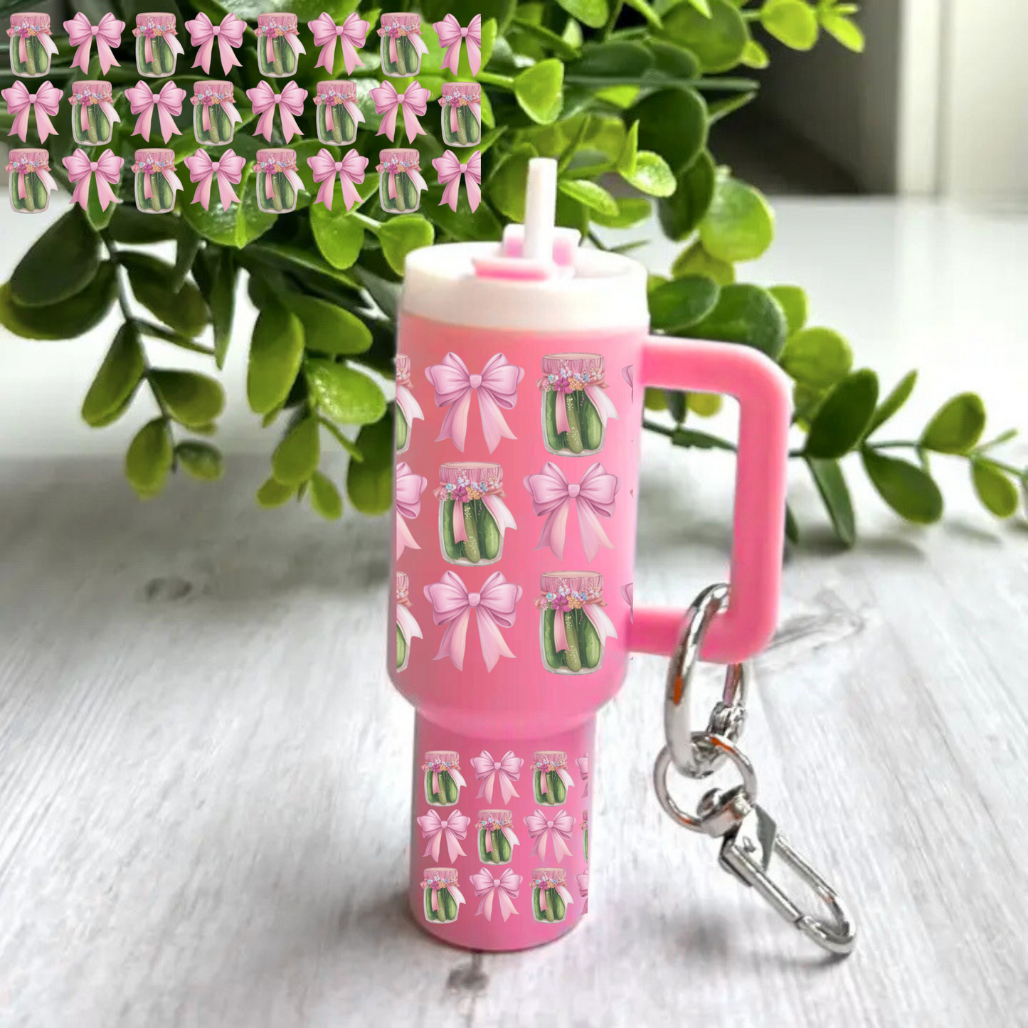Pickles and coquette bows -Mini tumbler wrap