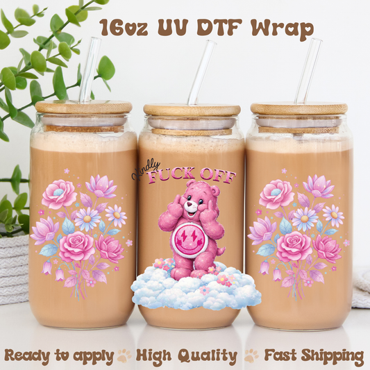 Pink Bear - 16oz UV DTF Wrap