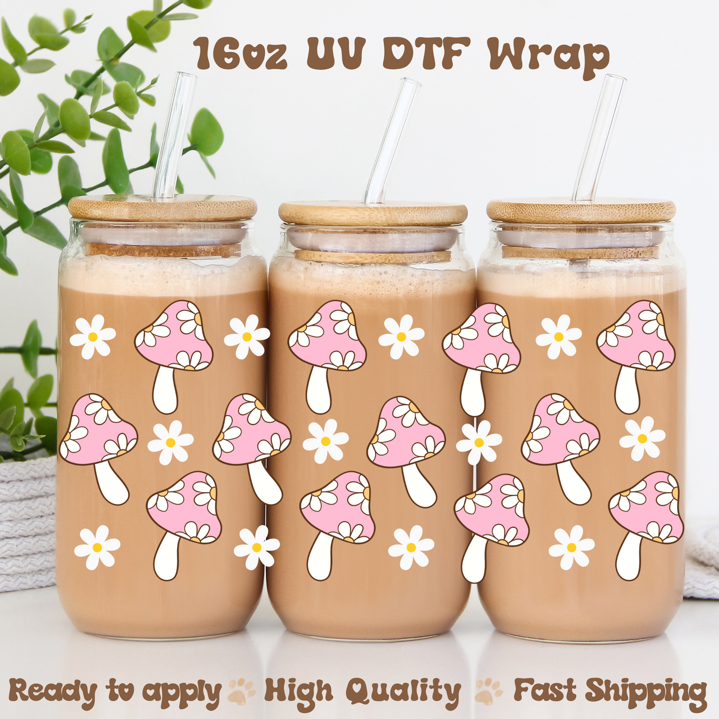 Pink Cottage Core - 16oz UV DTF Wrap