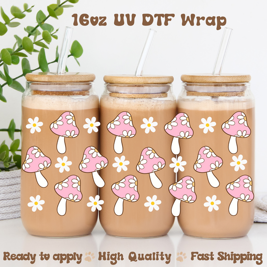 Pink Cottage Core - 16oz UV DTF Wrap