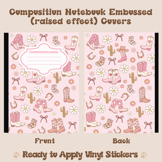 Pink Cowgirl - Embossed Vinyl Notebook Cover
