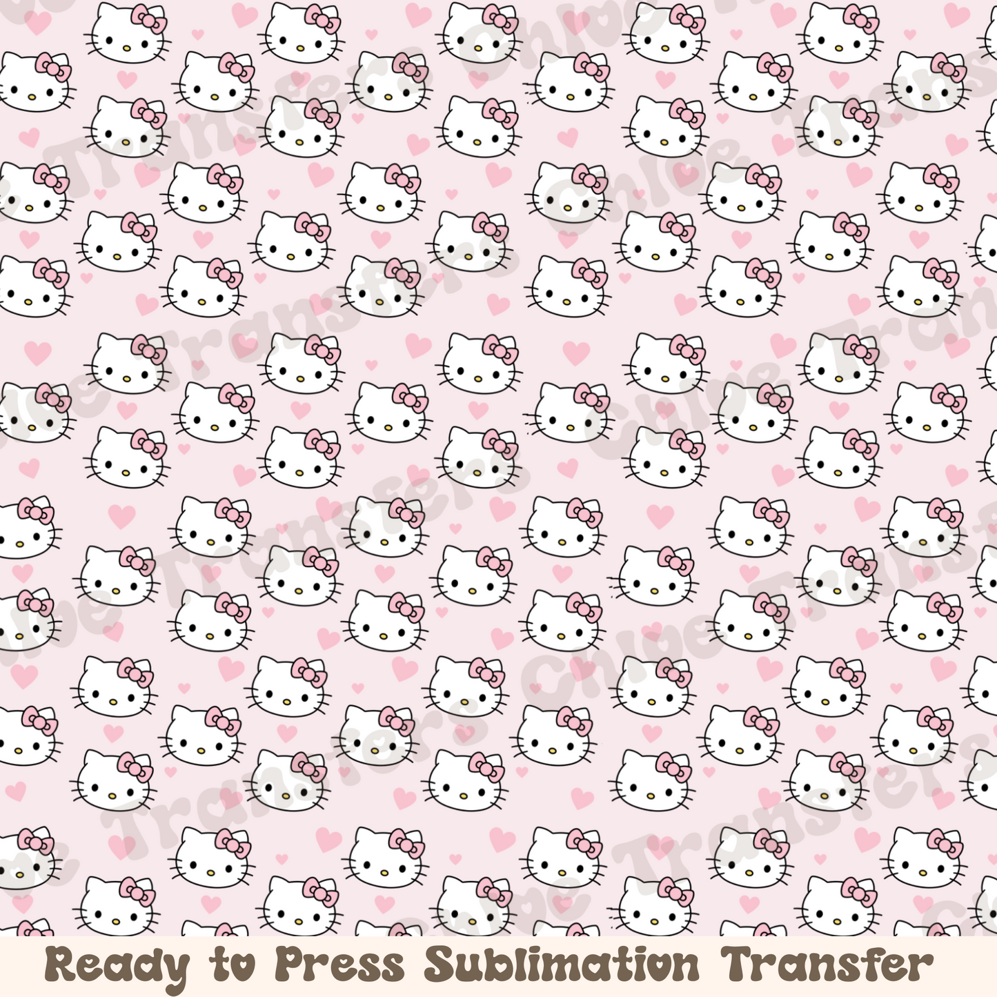 Pink Kitty with Hearts - Sublimation Sheet