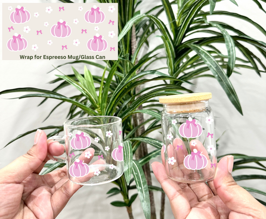 Pink Pumpkins and Flowers - UVDTF Espresso Wrap