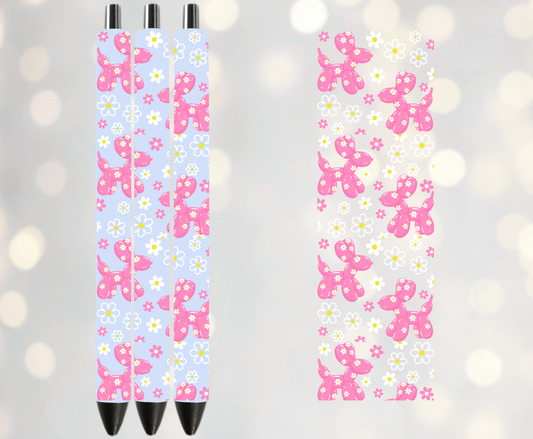 Pink Spring Balloon Dog  -UVDTF Pen Wrap