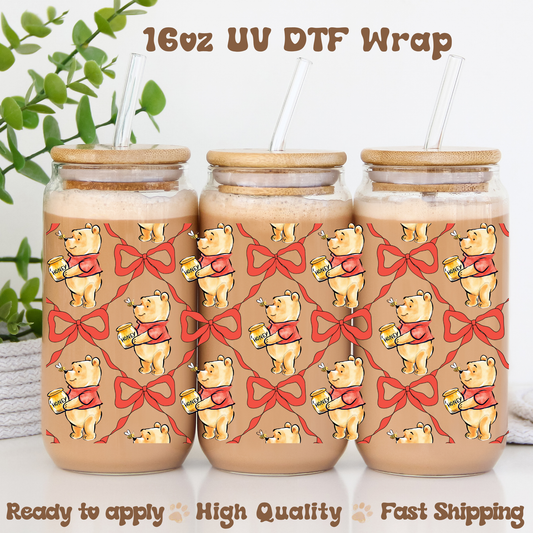 Red Bear - 16oz UV DTF Wrap