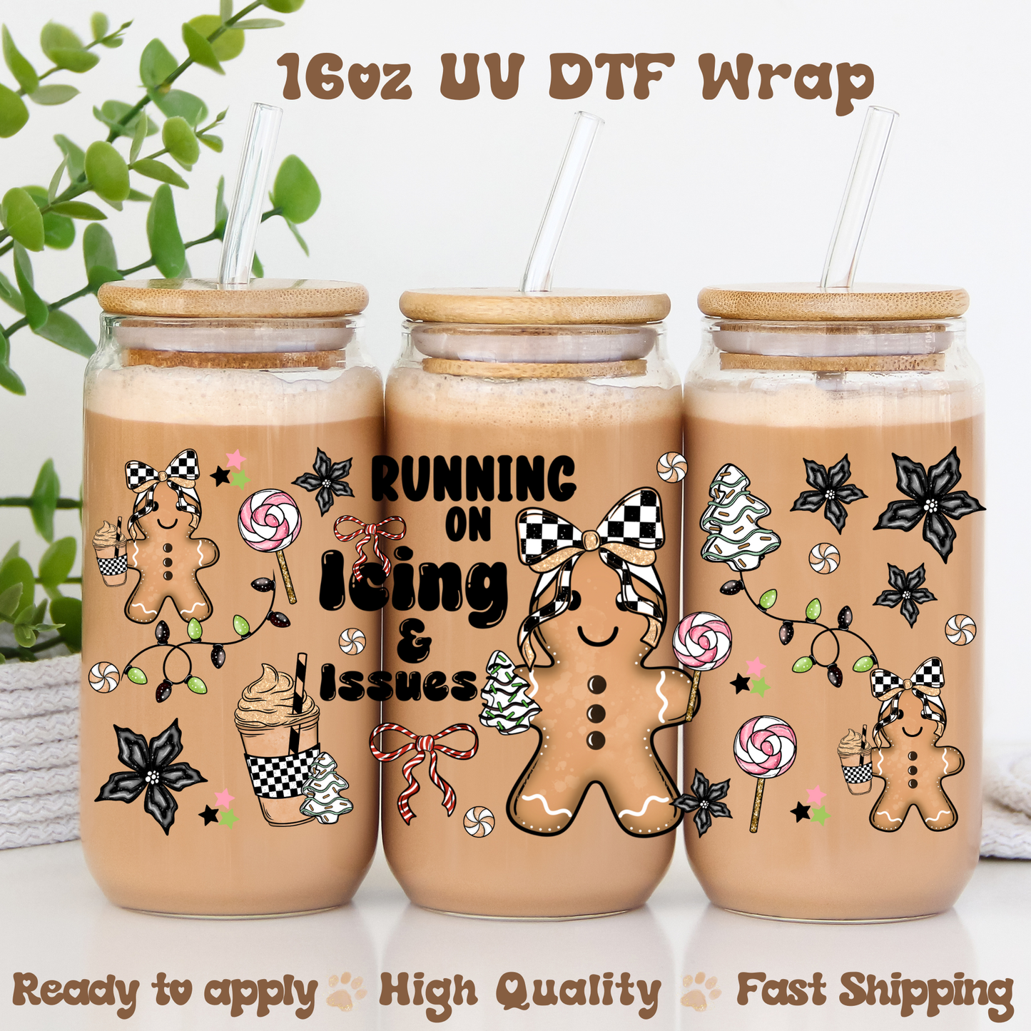 Running on Icing -16oz UV DTF Wrap