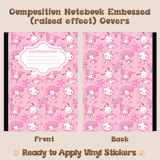 Sakura Friends - Embossed Vinyl Notebook Cover