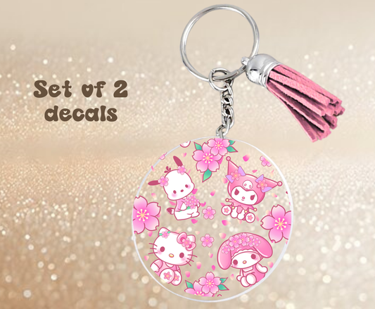 Sakura Friends - UV DTF Keychain Decal (set of two)