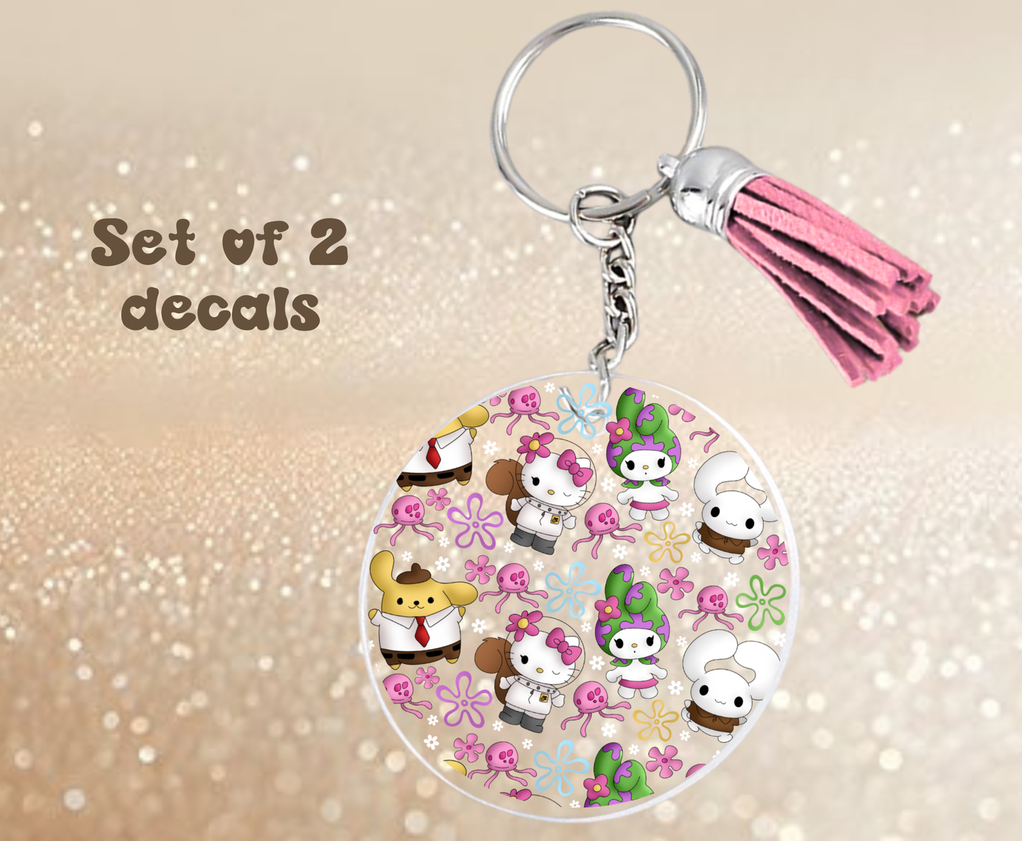 Sea Friends 2 - UV DTF Keychain Decal (set of two)