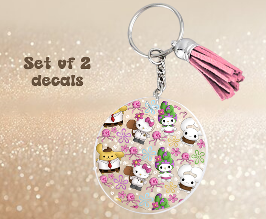 Sea Friends 2 - UV DTF Keychain Decal (set of two)