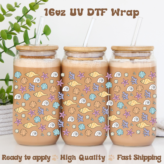 Seashells -16oz UV DTF Wrap