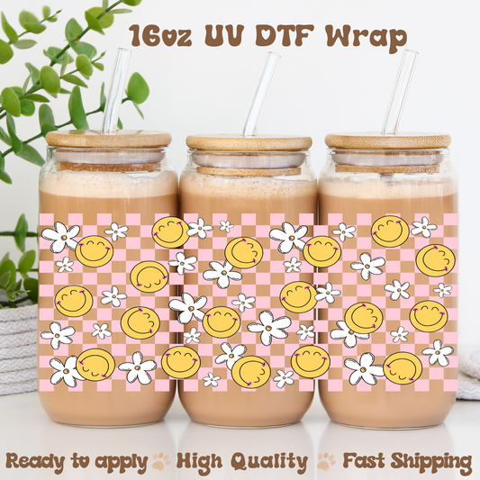 Smile Daisy - 16oz UV DTF Wrap