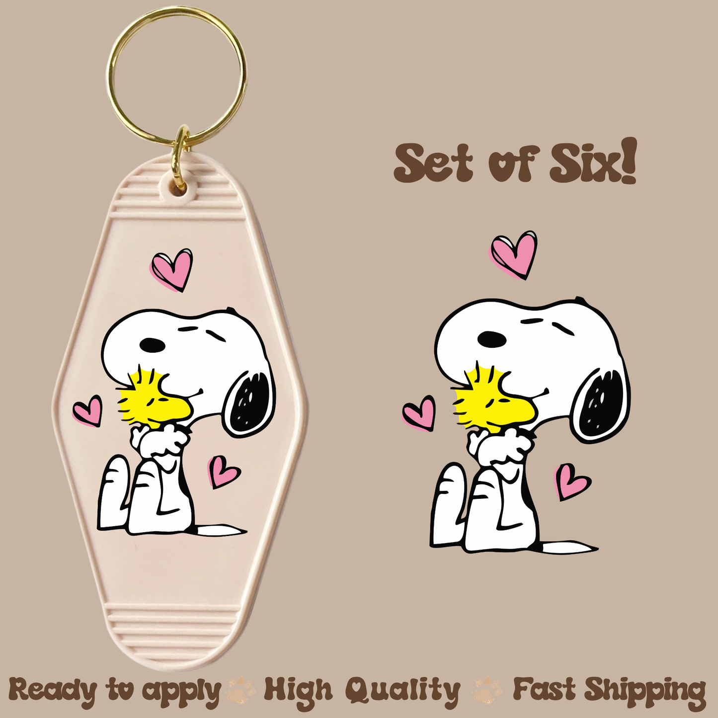 Sn and Hearts - UV DTF Motel Keychain Decal
