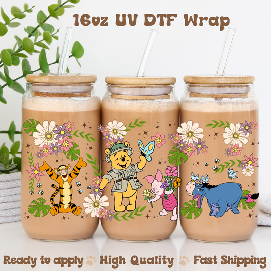 Spring Vibes Bear and Friends- 16oz UV DTF Wrap