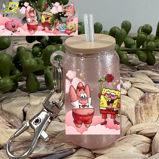 SP Valentine -Glass Can Keychain UV DTF Wrap