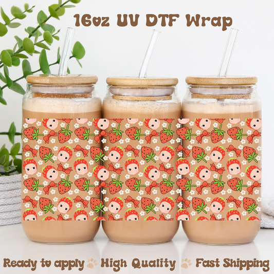 Strawberry A - 16oz UV DTF Wrap