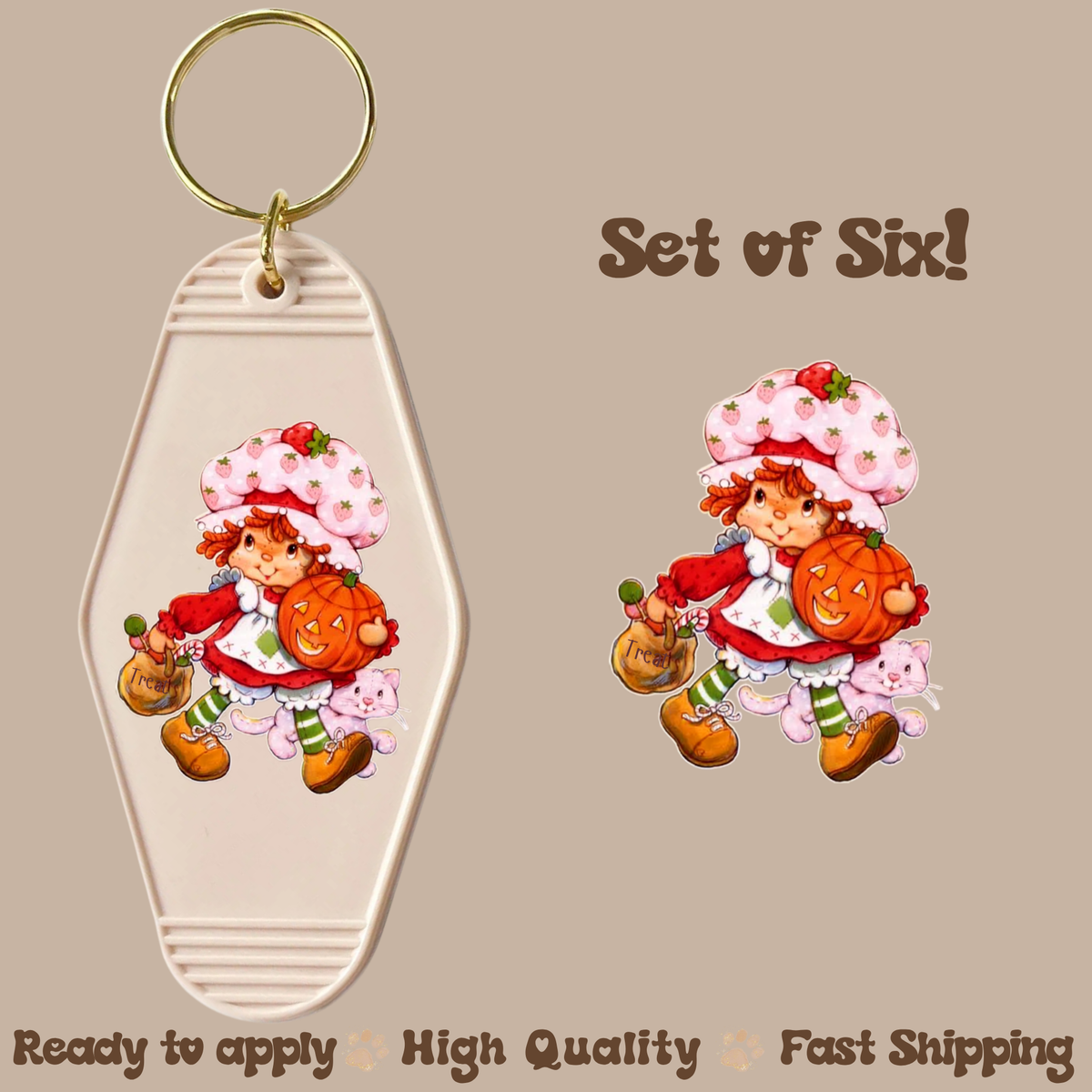 Strawberry S Fall - UV DTF Motel Keychain Decal