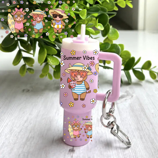 Summer Vibes Cows -Mini tumbler wrap