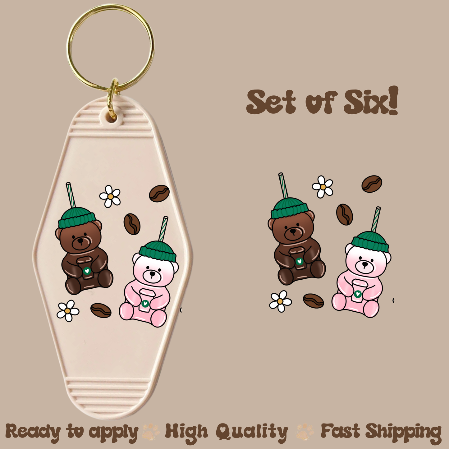 Teddy - UV DTF Motel Keychain Decal