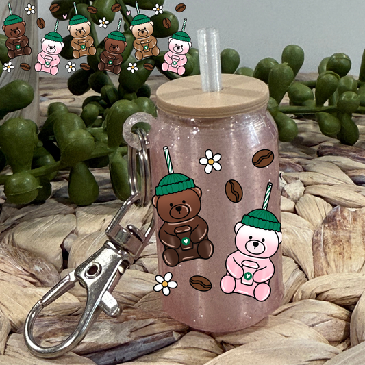 Teddy - Glass Can Keychain UV DTF Wrap