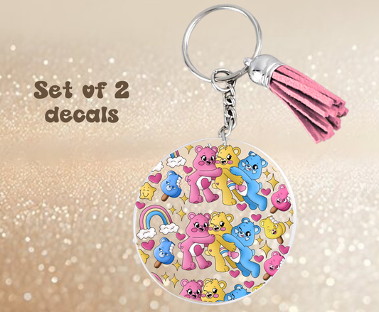 Three Bear Friends - UV DTF Keychain Decal (set of two)
