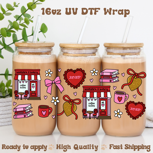 Valentine Bookstore - 16oz UV DTF Wrap