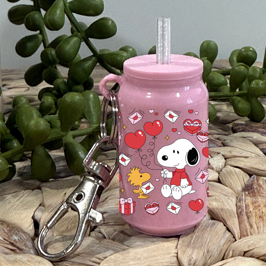 Valentines Dog - Glass Can Keychain UV DTF Wrap